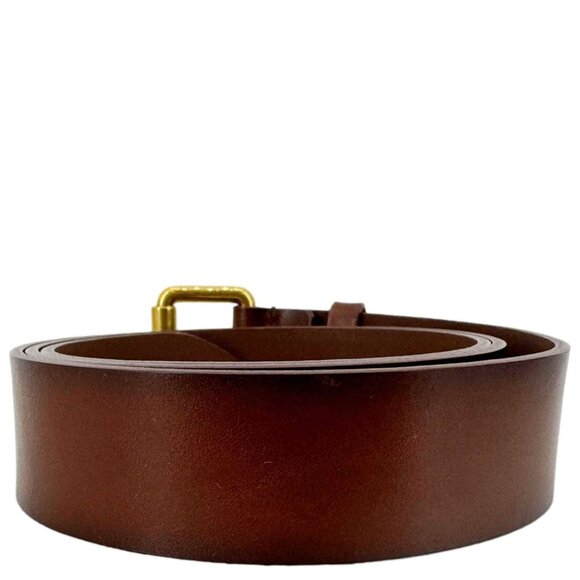 Yves Saint Laurent  Cassandre Leather Thin Belt Brown Size 90 - Picture 7 of 11